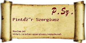 Pintér Szergiusz névjegykártya